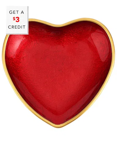 Vietri Baroque Glass Heart Cocktail Plate With $3 Credit In Red