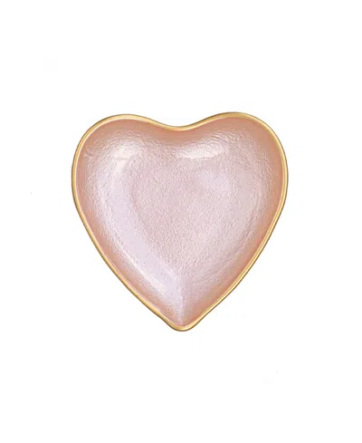Vietri Baroque Glass Heart Plate In Pink