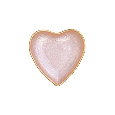 Vietri Baroque Glass Heart Plate In Pink