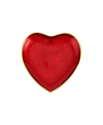 Vietri Baroque Glass Heart Plate In Red