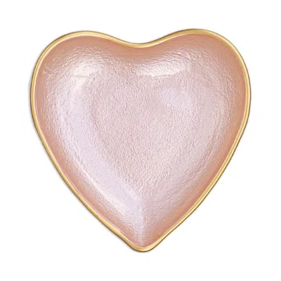 Vietri Baroque Glass Pink Heart Plate