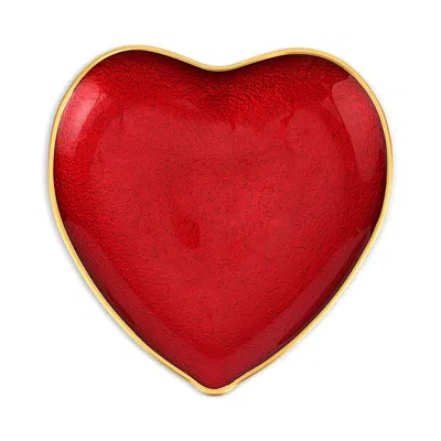 Vietri Baroque Glass Red Heart Plate