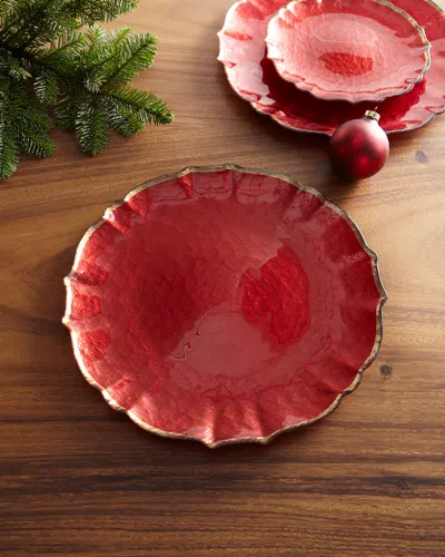 Vietri Baroque Glass Red Service Plate/charger