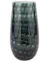 Vietri Bolla Glass Medium Pebbled Vase In Green