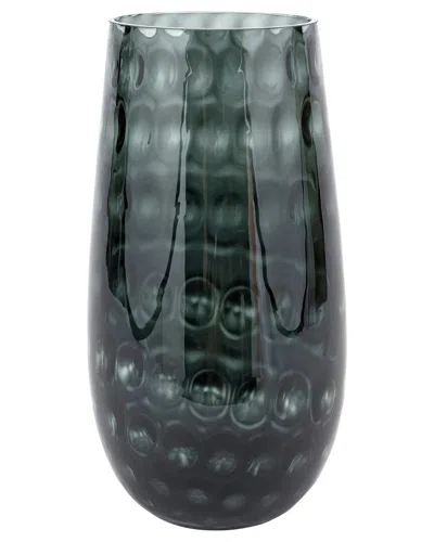Vietri Bolla Glass Medium Pebbled Vase In Green