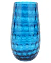 Vietri Bolla Glass Medium Pebbled Vase In Blue
