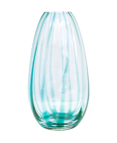Vietri Bolla Glass Medium Pleated Vase In Blue