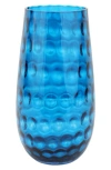 Vietri Bolla Glass Medium Pebbled Vase In Blue