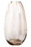 Vietri Bolla Glass Medium Pleated Vase In Brown