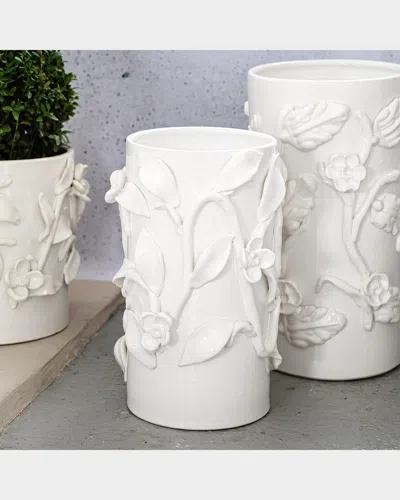 Vietri Bougainvillea Garden White Medium Cachepot