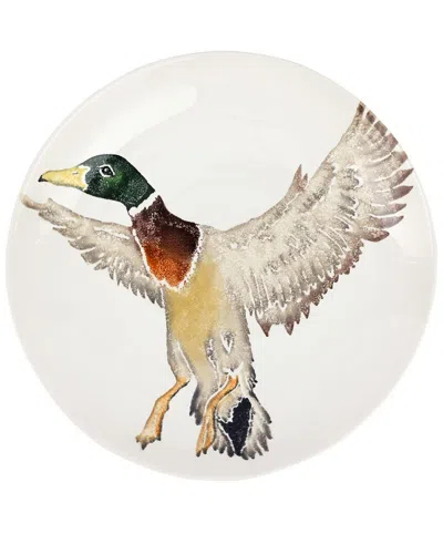 Vietri Cacciatore Mallard Round Shallow Bowl In Multi