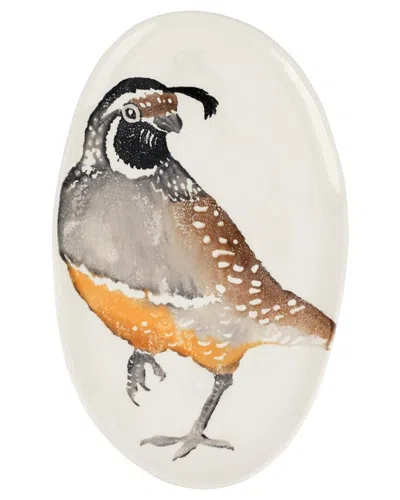 Vietri Cacciatore Quail Small Oval Platter In Multi