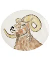 Vietri Cacciatore Ram Medium Oval Platter In Brown