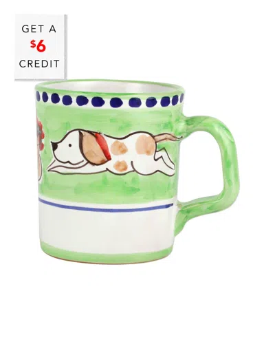 Vietri Campagna Cane Mug In Green