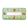 Vietri Campagna Cane Rectangular Platter In Green;tan;navy