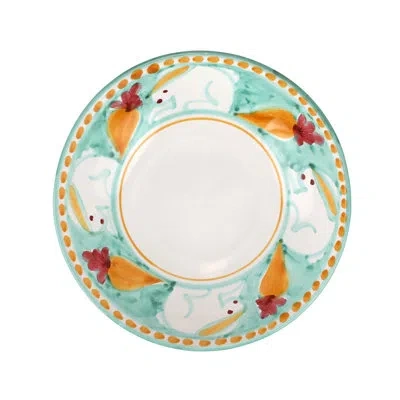 Vietri Campagna Coniglio Coupe Pasta Bowl In White,blue,orange,red