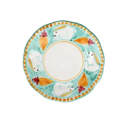 Vietri Campagna Coniglio Salad Plate In Green,orange,white