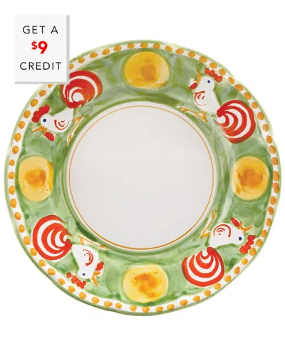 Vietri Campagna Gallina Dinner Plate With $6 Credit In Green
