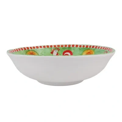 Vietri Campagna Melamine Gallina Large Serving Bowl In Green;red;orange