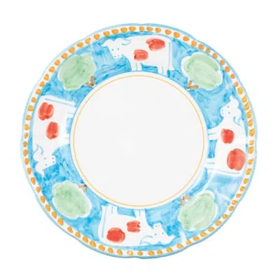 Vietri Campagna Mucca Service Plate/charger In Blue,white,red,green