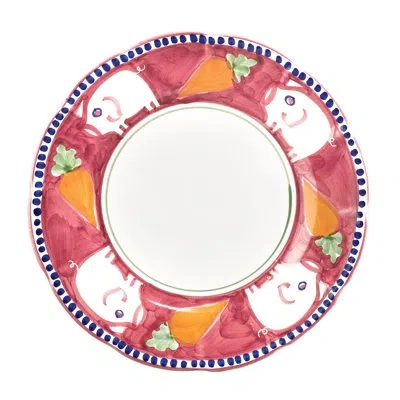 Vietri Campagna Porco Service Plate/charger In Red,white,blue,orange