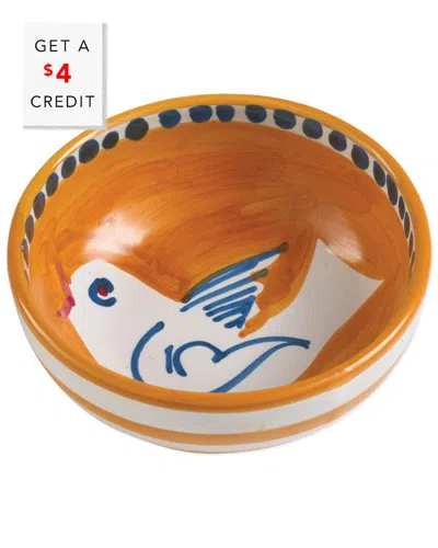 Vietri Campagna Uccello Olive Oil Bowl With $4 Credit In Orange