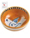 Vietri Uccello Olive Oil Bowl In Orange