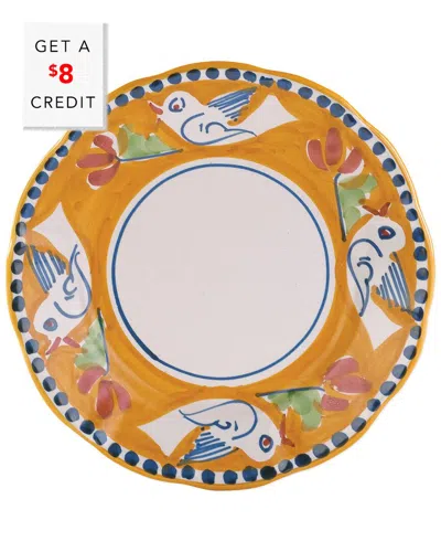 Vietri Campagna Uccello Salad Plate With $8 Credit In Orange