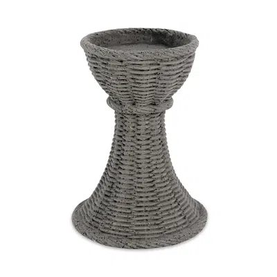 VIETRI CASA GRAY LARGE CANDLE STICK