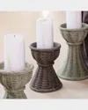 Vietri Casa Short Candlestick In Dark Grey