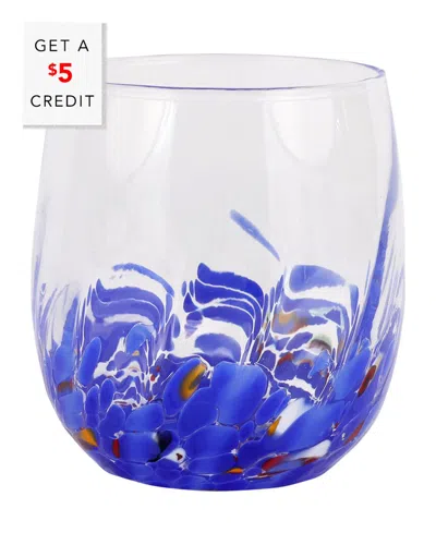 Vietri Chiara Blue Short Tumbler With $5 Credit