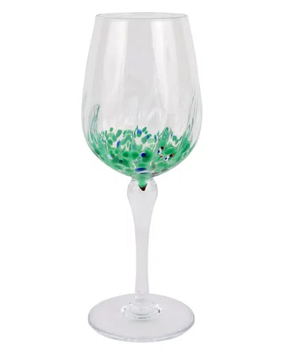 Vietri Chiara Wine Glass In Green