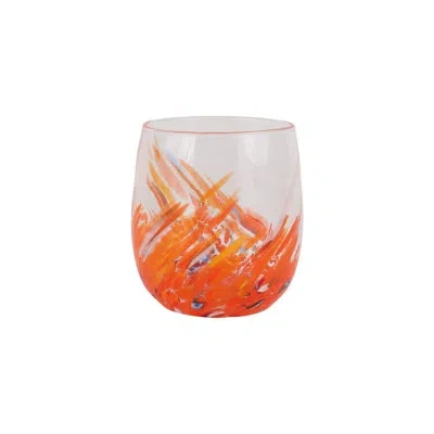 Vietri Chiara Orange Short Tumbler In Orange,clear