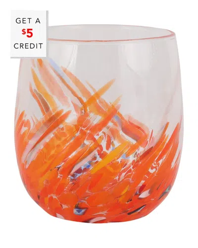 Vietri Chiara Orange Short Tumbler With $5 Credit