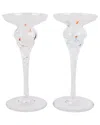 Vietri Chiara Tall Candlesticks, Set Of 2