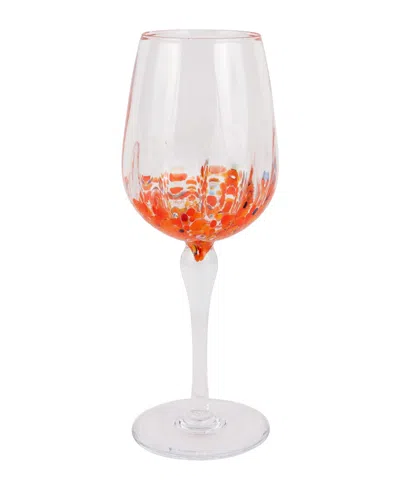 Vietri Chiara Wine Glass In Orange