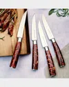 Vietri Coltelli Brown Marbled Steak Knives, Set Of 4 In Brown