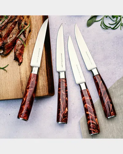 Vietri Coltelli Brown Marbled Steak Knives, Set Of 4