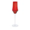 Vietri Contessa Champagne Glass In Red