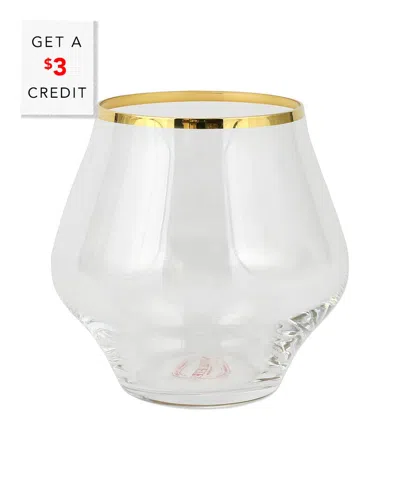 Vietri Contessa Stemless Wine Glass In Gold