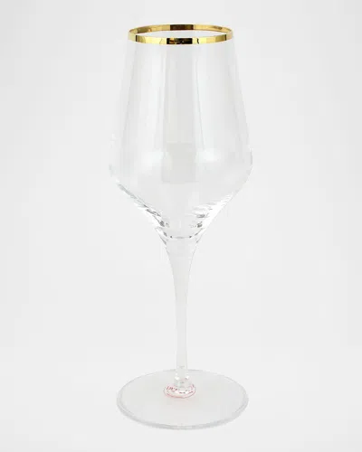 Vietri Contessa Gold Wine Glass In Platinum