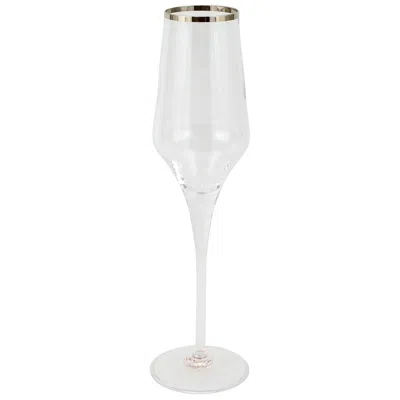 Vietri Contessa Platinum Champagne Glass In Transparent