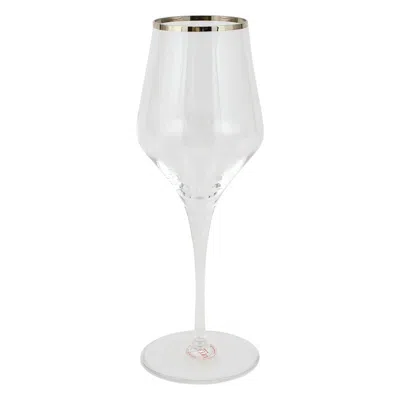 Vietri Contessa Platinum Wine Glass In Transparent