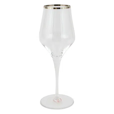 Vietri Contessa Platinum Wine Glass In Gold