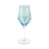 Vietri Contessa Teal Wine Glass