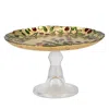 Vietri Cranberry Glass Small Cake Stand In Multi