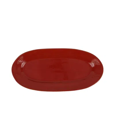 Vietri Cucina Fresca Narrow Oval Platter 16" In Paprika