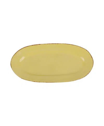 Vietri Cucina Fresca Narrow Oval Platter 16" In Yellow