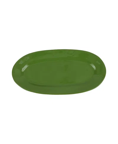 Vietri Cucina Fresca Narrow Oval Platter 16" In Sage