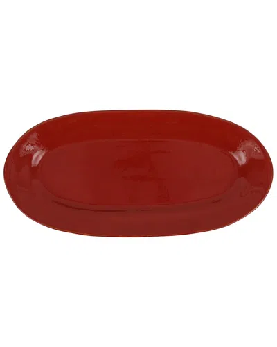 Vietri Cucina Fresca Narrow Oval Platter In Red